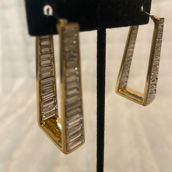 Vince Camuto Gold with Baquettes Geometric Earrings - Picture 9 of 9